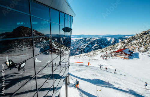 Modern ski areal in Tatra Mountain photo