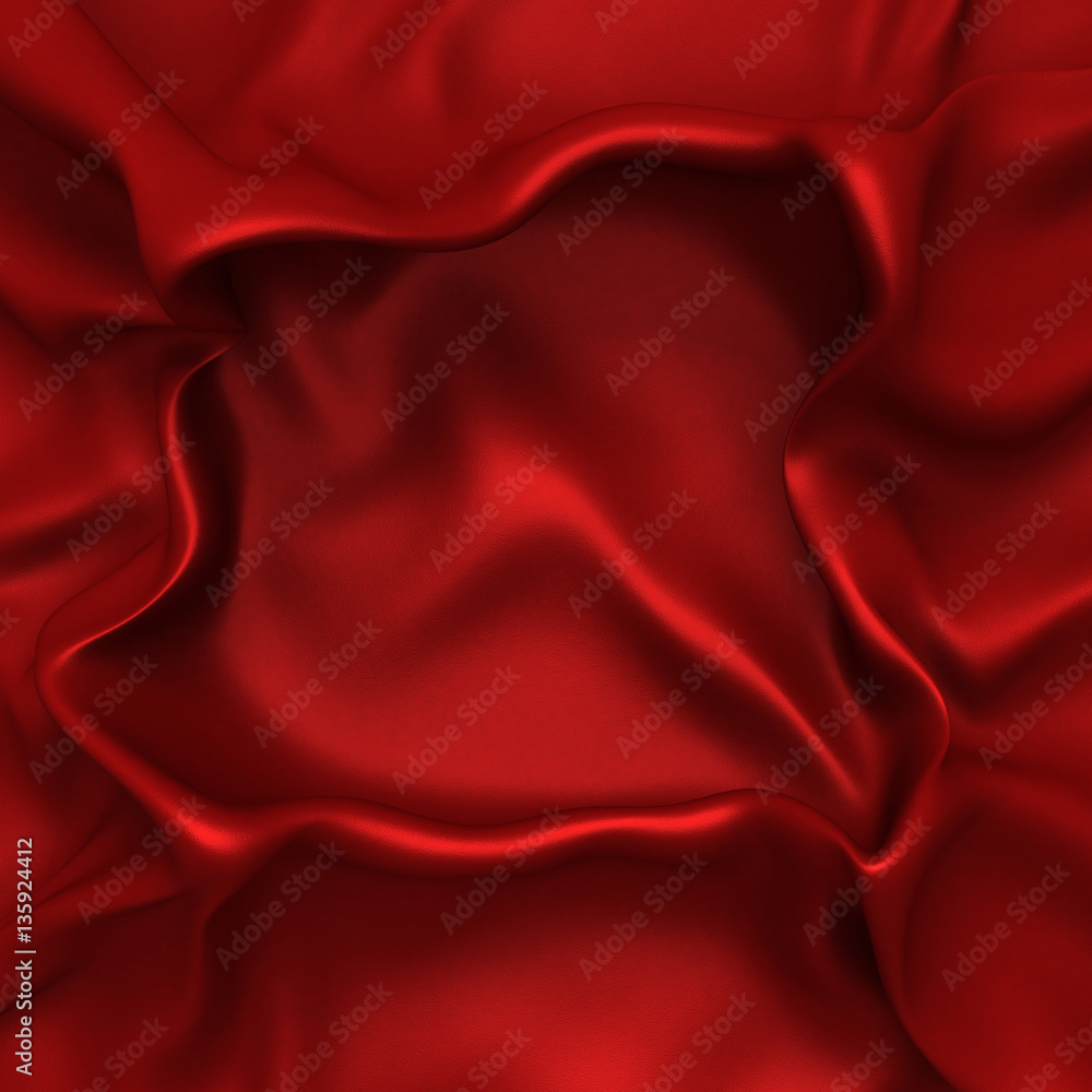 Obraz premium Wavy red satin silk soft cloth background