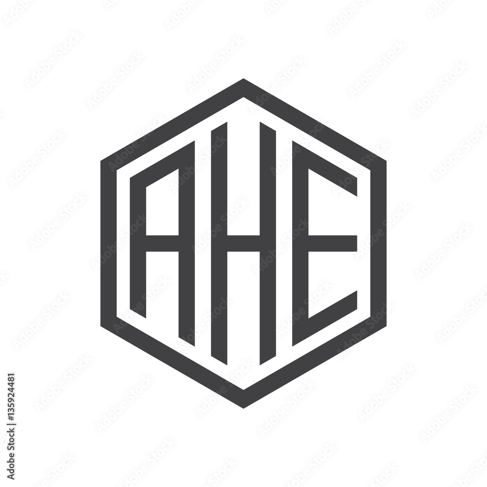 Fototapeta premium initial three letter logo hexagon black 