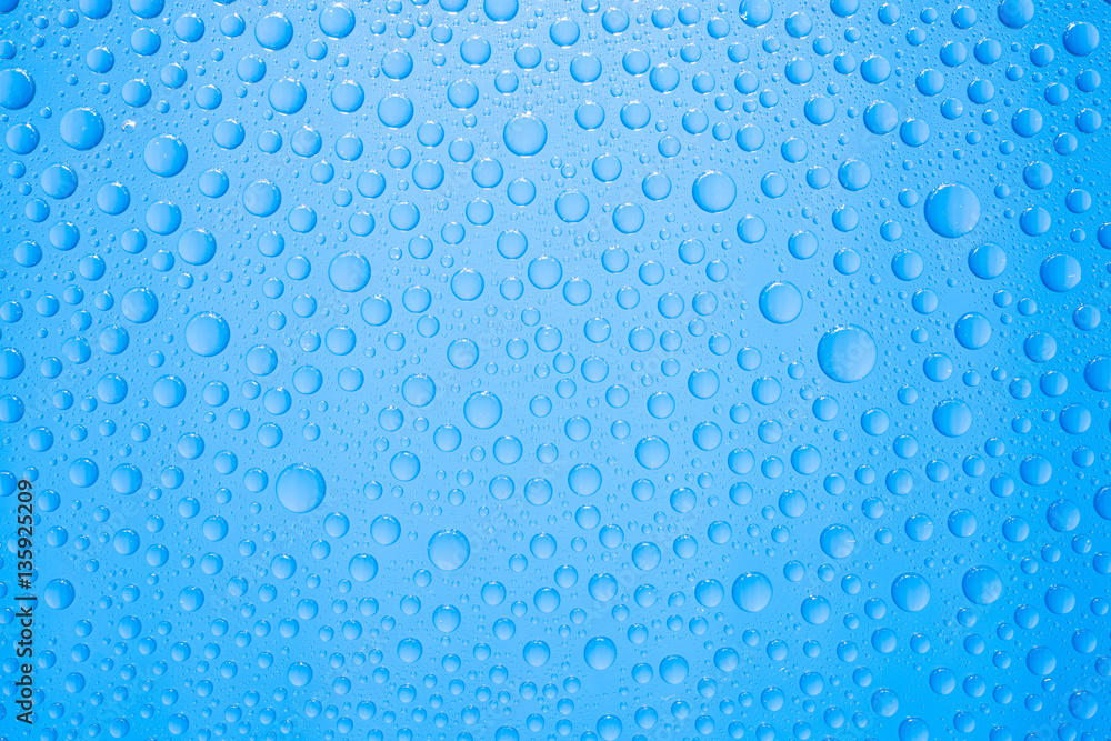 Water drops on blue background Water drops on blue background