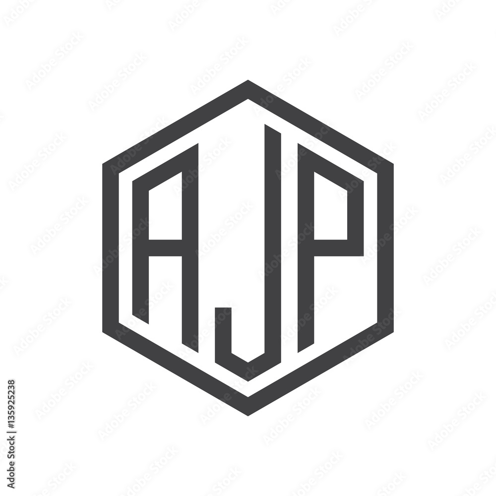 initial three letter logo hexagon black initial three letter logo hexagon black