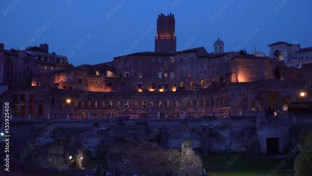 Video of Ancient Trajan's Market, ruins at Via dei Fori Imperiali, Rome, Italy, Europe Video of Ancient Trajan's Market, ruins at Via dei Fori Imperiali, Rome, Italy, Europe