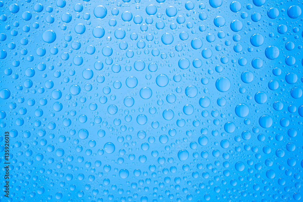 Water drops on blue background Water drops on blue background