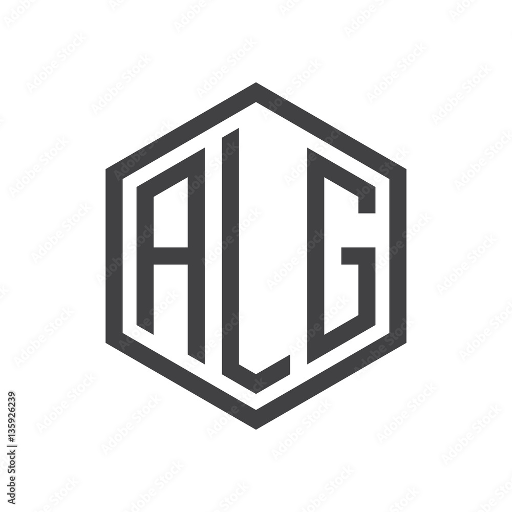 initial three letter logo hexagon black initial three letter logo hexagon black