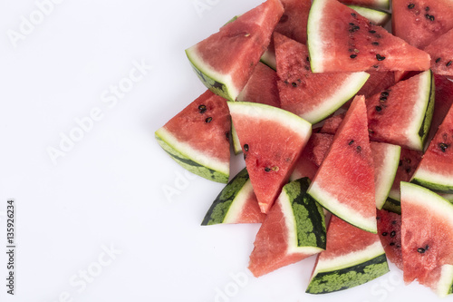 watermelons on white with copy space