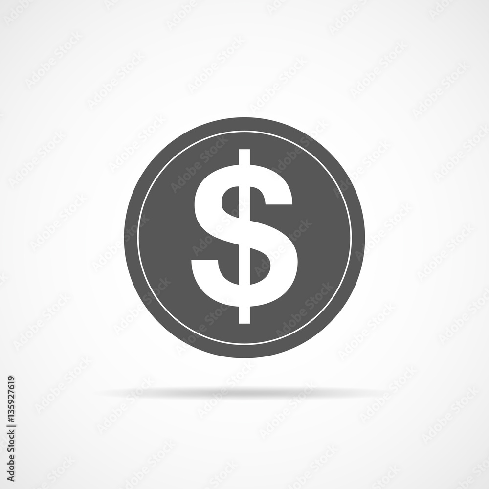 Gray dollar icon. Vector illustration. Gray dollar icon. Vector illustration.
