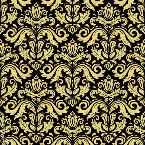 Oriental vector classic golden pattern. Seamless abstract background with repeating elements. Orient background