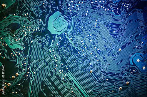 Circuit board. Technology and electronics closeup texture.