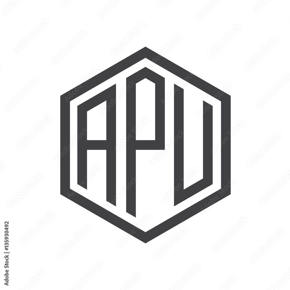 initial three letter logo hexagon black initial three letter logo hexagon black
