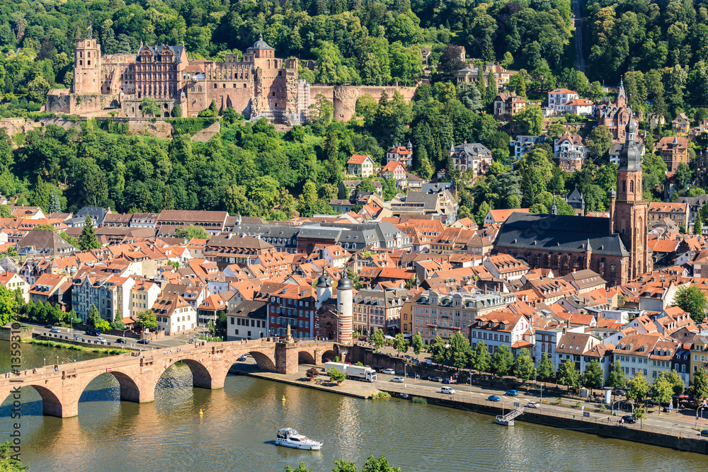 View of the old town of Heidelberg