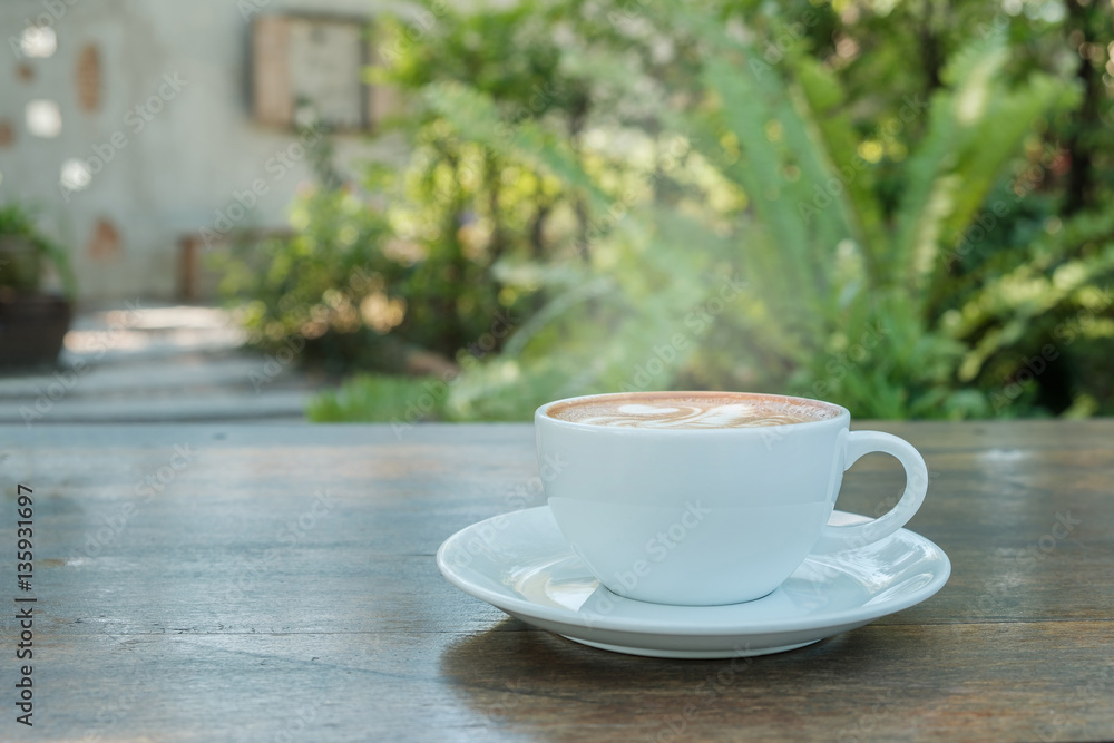 Hot coffee on table. Hot coffee on table.