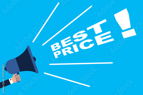 Megaphone with the message Best Price .Loudspeaker Best Price words. vector illustration