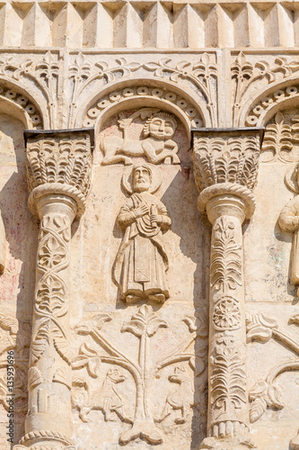 Stone carving on the walls of Saint Demetrius cathedral, Vladimi photo