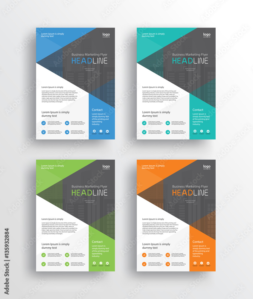 set business marketing flyer /brochure/poster/ and report design template/ .vector eps 10 wirh a4 size for editable