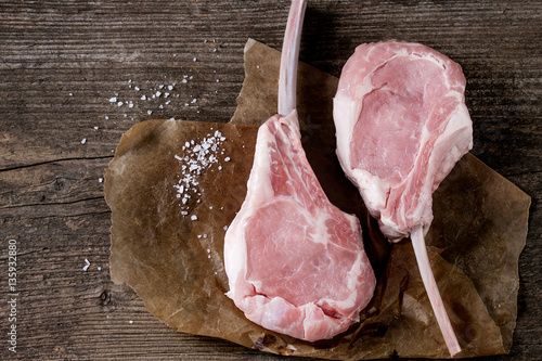 Obraz na płótnie Raw Veal tomahawk steak