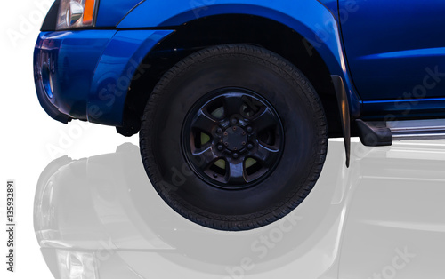 Wallpaper Mural Close up front of old blue car  on a white background Torontodigital.ca