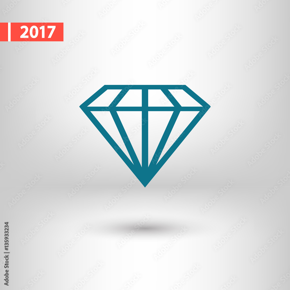 Diamond icon, vector illustration. Flat design style Diamond icon, vector illustration. Flat design style