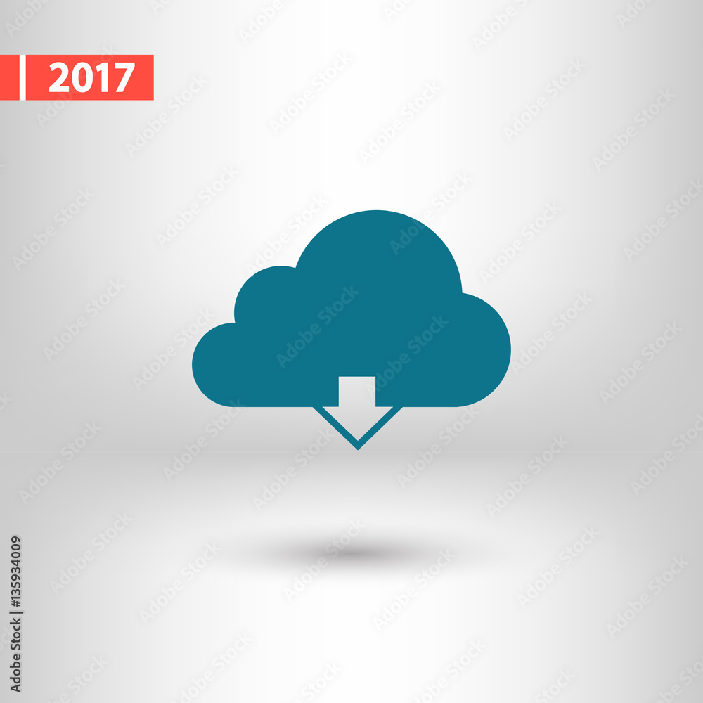 Vector cloud computing download icon, vector illustration. Flat Vector cloud computing download icon, vector illustration. Flat