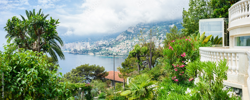Panoramic view of Monte Carlo from the villa. Panoramic view of Monte Carlo from the villa.