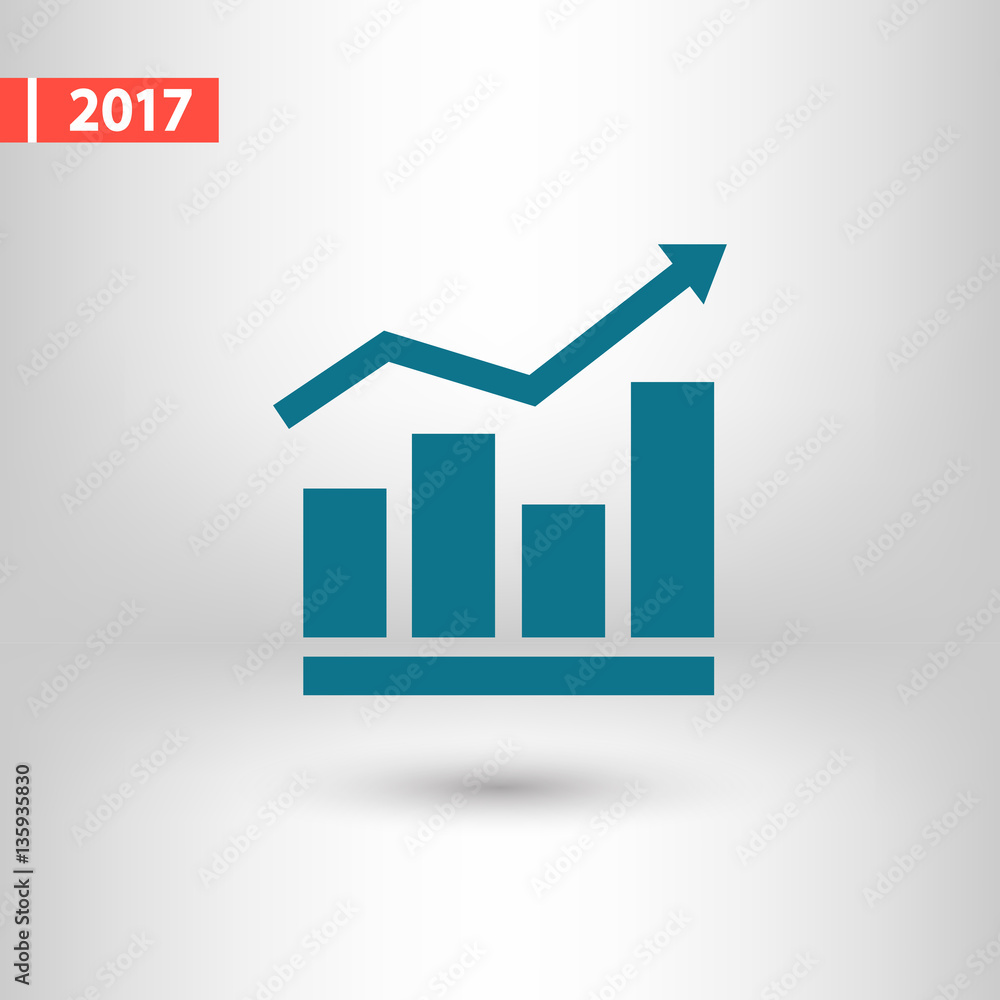 Infographic, chart icon, vector illustration. Flat design style Infographic, chart icon, vector illustration. Flat design style