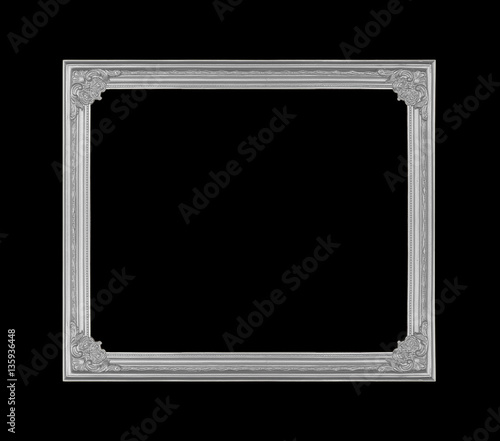 Gray picture frame on black