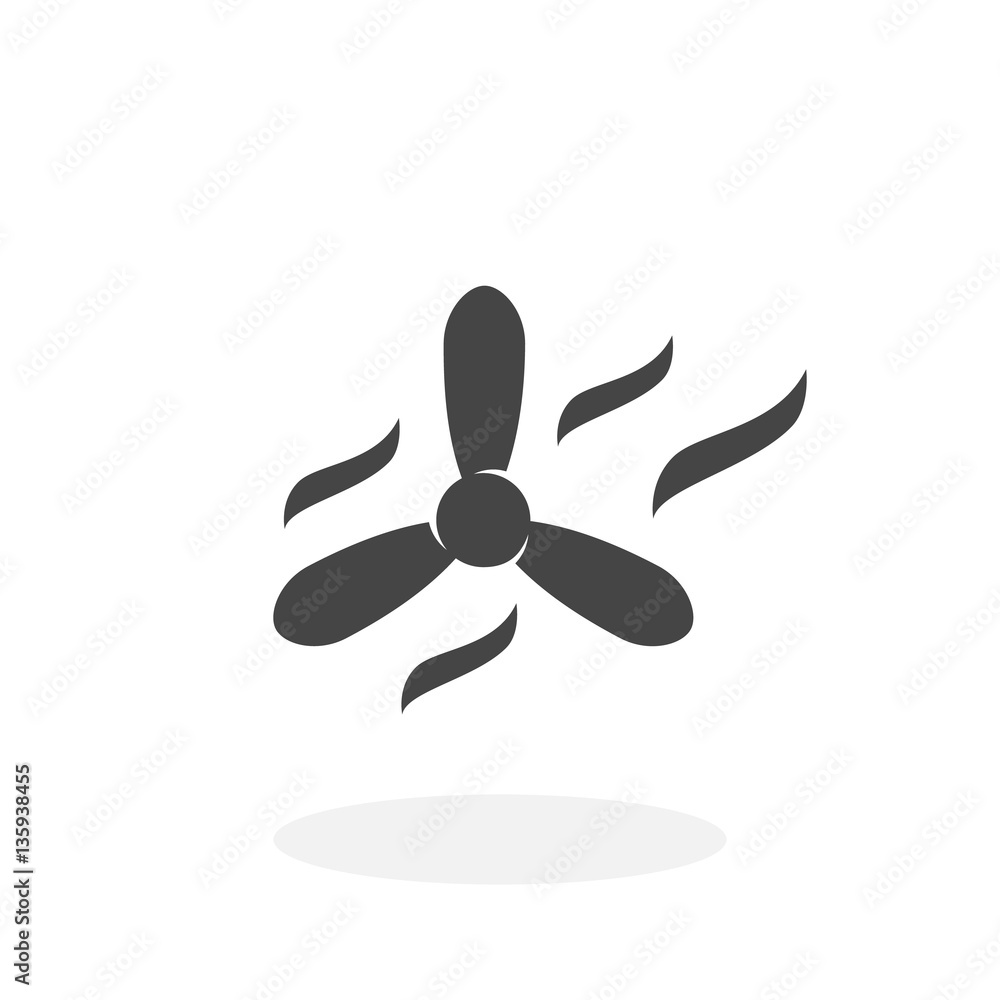 Propeller Icon. Vector fan logo on white background Propeller Icon. Vector fan logo on white background