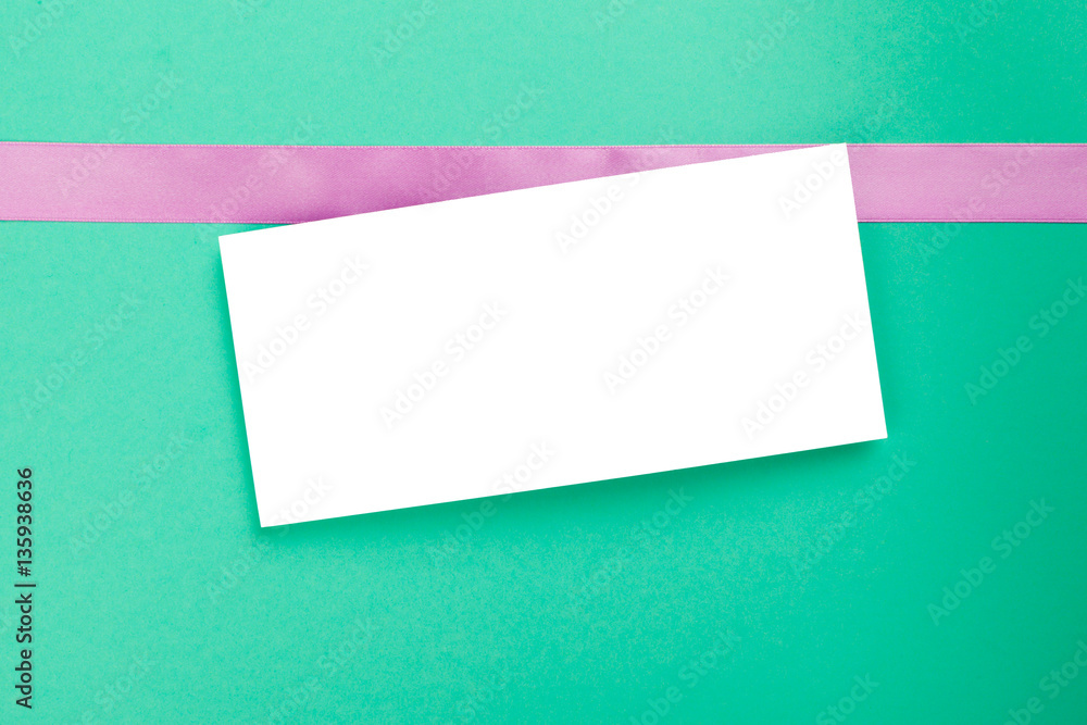 Blank card with ribbon Blank card with ribbon