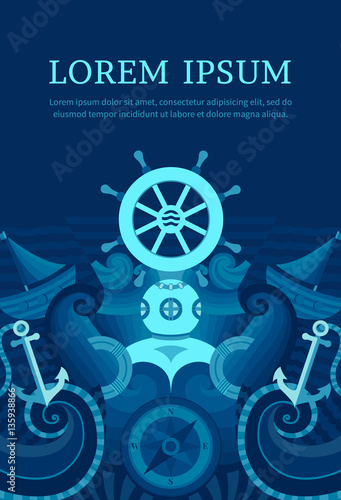 Marine background vector