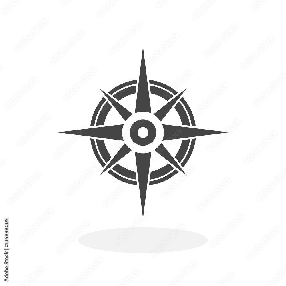Compass Icon. Vector logo on white background Compass Icon. Vector logo on white background