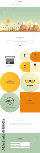 One Page Website Design Template in Professional Vector Design, 