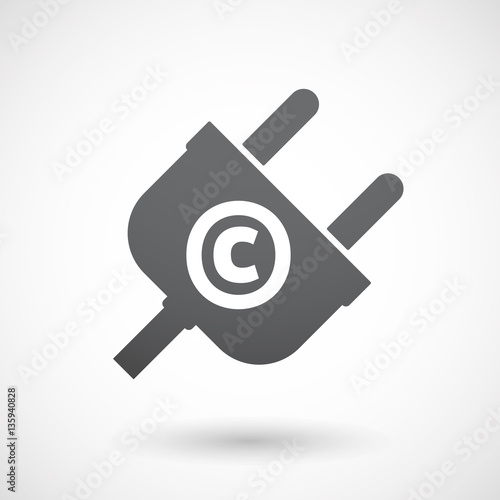 Isolated plug with    the  copyright sign