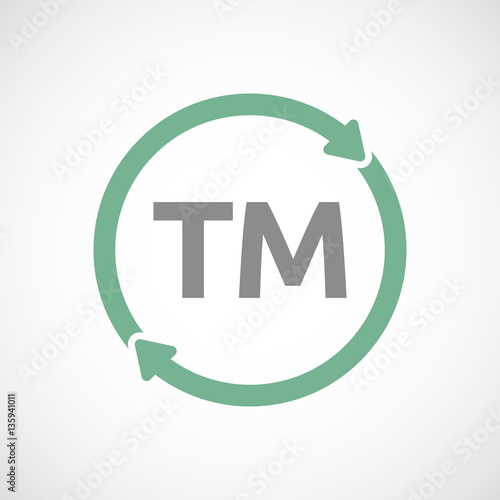 Isolated reuse sign with    the text TM