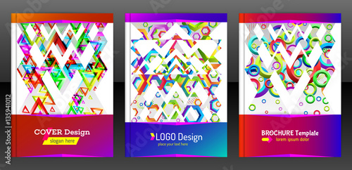 Polygonal geometric shape brochure background. Chaotic surface colorful report design for cover. Modern abstract pattern flyer. Colorful mixed geometric shapes for folder. Vector eps 10