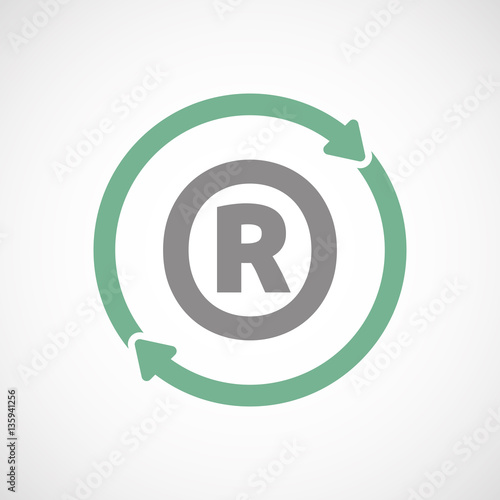 Isolated reuse sign with    the registered trademark symbol