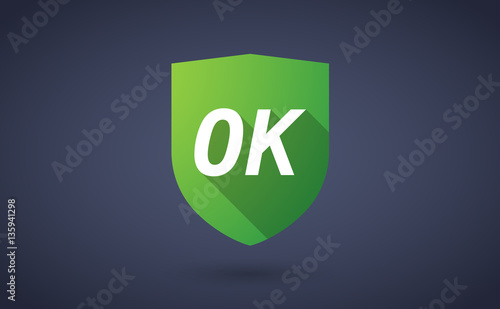Long shadow shield with    the text OK
