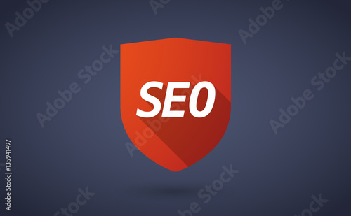 Long shadow shield with    the text SEO