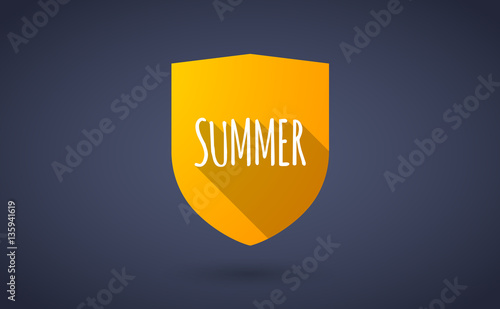 Long shadow shield with    the text SUMMER