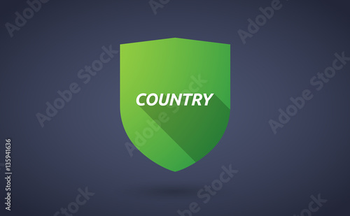 Long shadow shield with    the text COUNTRY