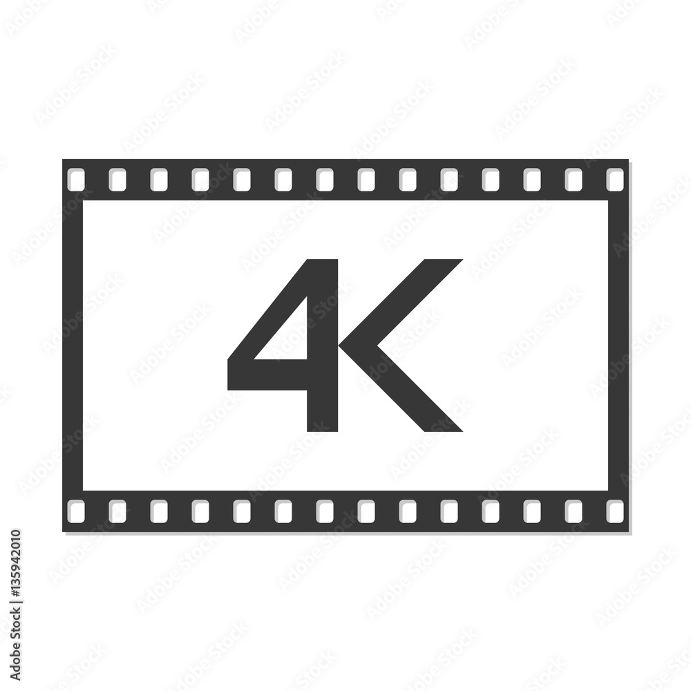 4k icon, vector illustration. 4k icon, vector illustration.