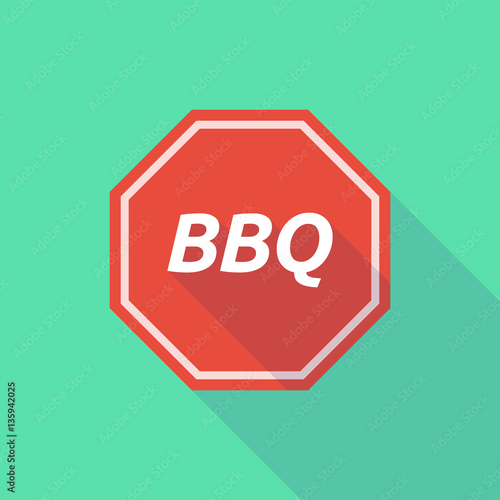 Long shadow stop signal with the text BBQ Long shadow stop signal with the text BBQ