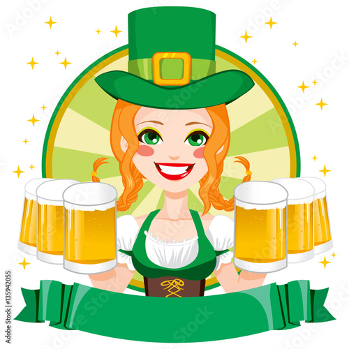 Pretty Saint Patrick girl w...