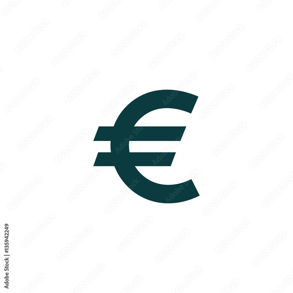 Euro Icon in trendy flat style isolated on white background. Eur - obrazy, fototapety, plakaty 