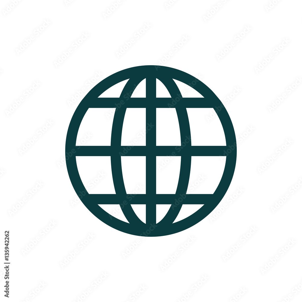 Globe Icon in trendy flat style isolated on white background. Wo Globe Icon in trendy flat style isolated on white background. Wo