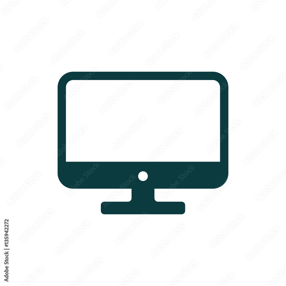 PC Icon in trendy flat style isolated on white background. Compu PC Icon in trendy flat style isolated on white background. Compu