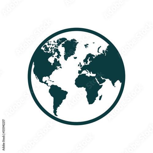 Earth Icon in trendy flat style isolated on white background. Wo
