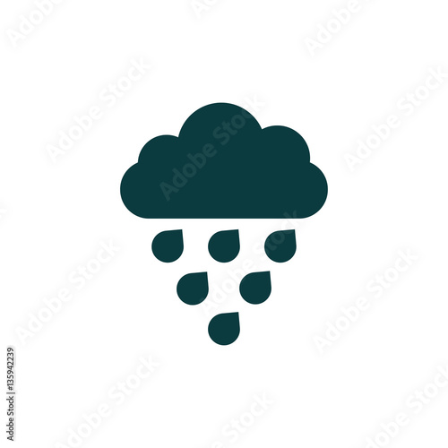 Rain Icon in trendy flat style isolated on white background. Clo