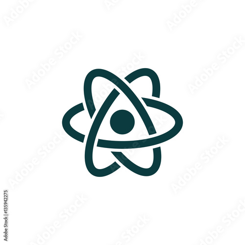 Atom Icon in trendy flat style isolated on white background. Ato