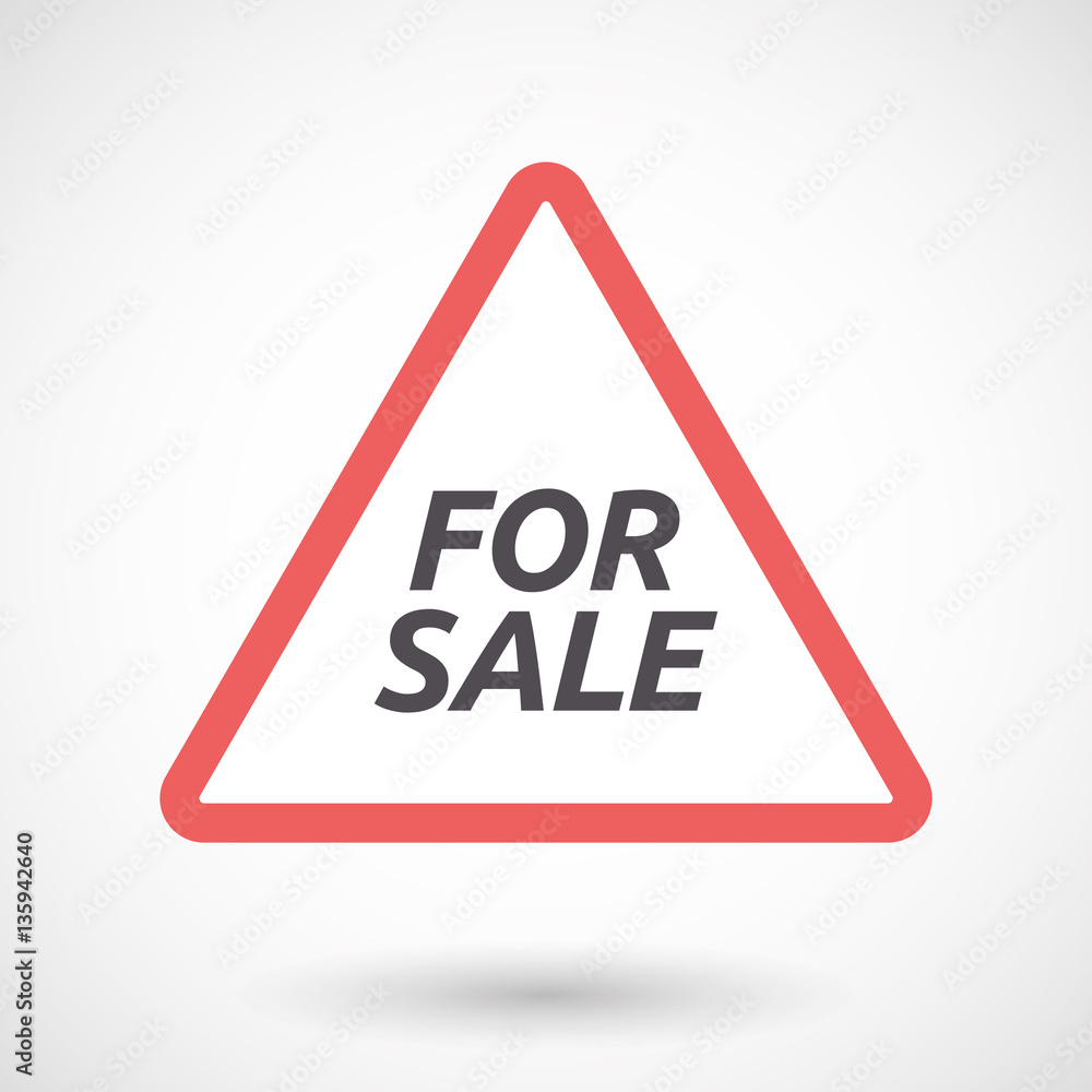 Isolated warning signal with the text FOR SALE Isolated warning signal with the text FOR SALE
