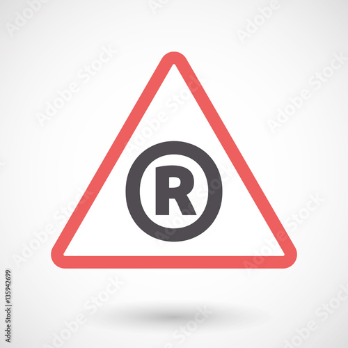 Isolated warning signal with    the registered trademark symbol