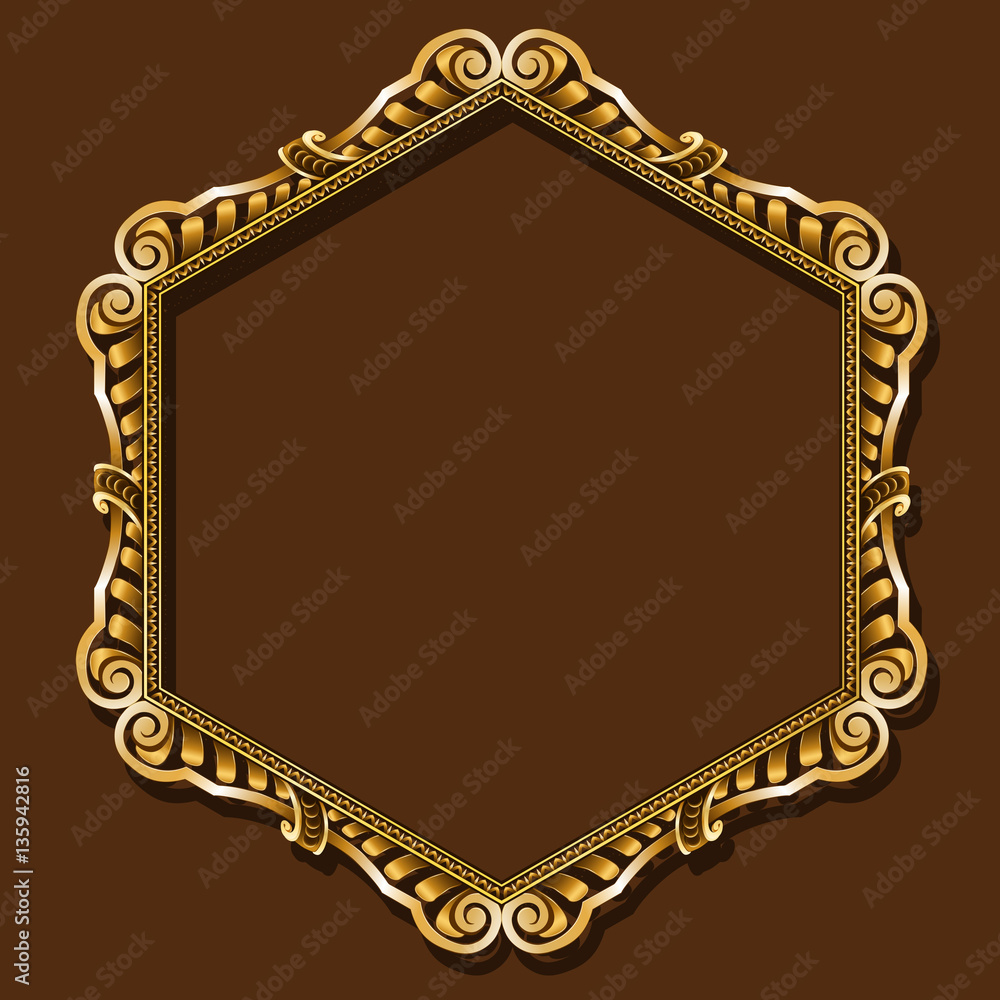 frame gold color with shadow